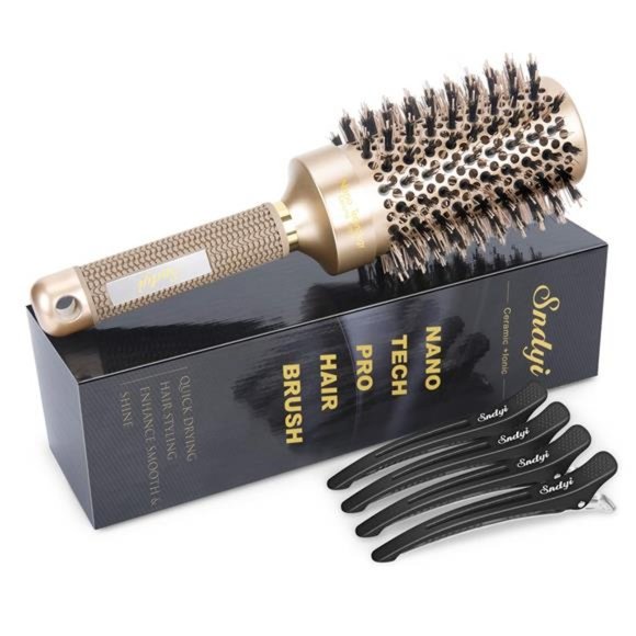 Round Barrel Brush for Blow Drying, Nano Thermal Ceramic & Ionic Tech Hair Brush - Picture 1 of 6
